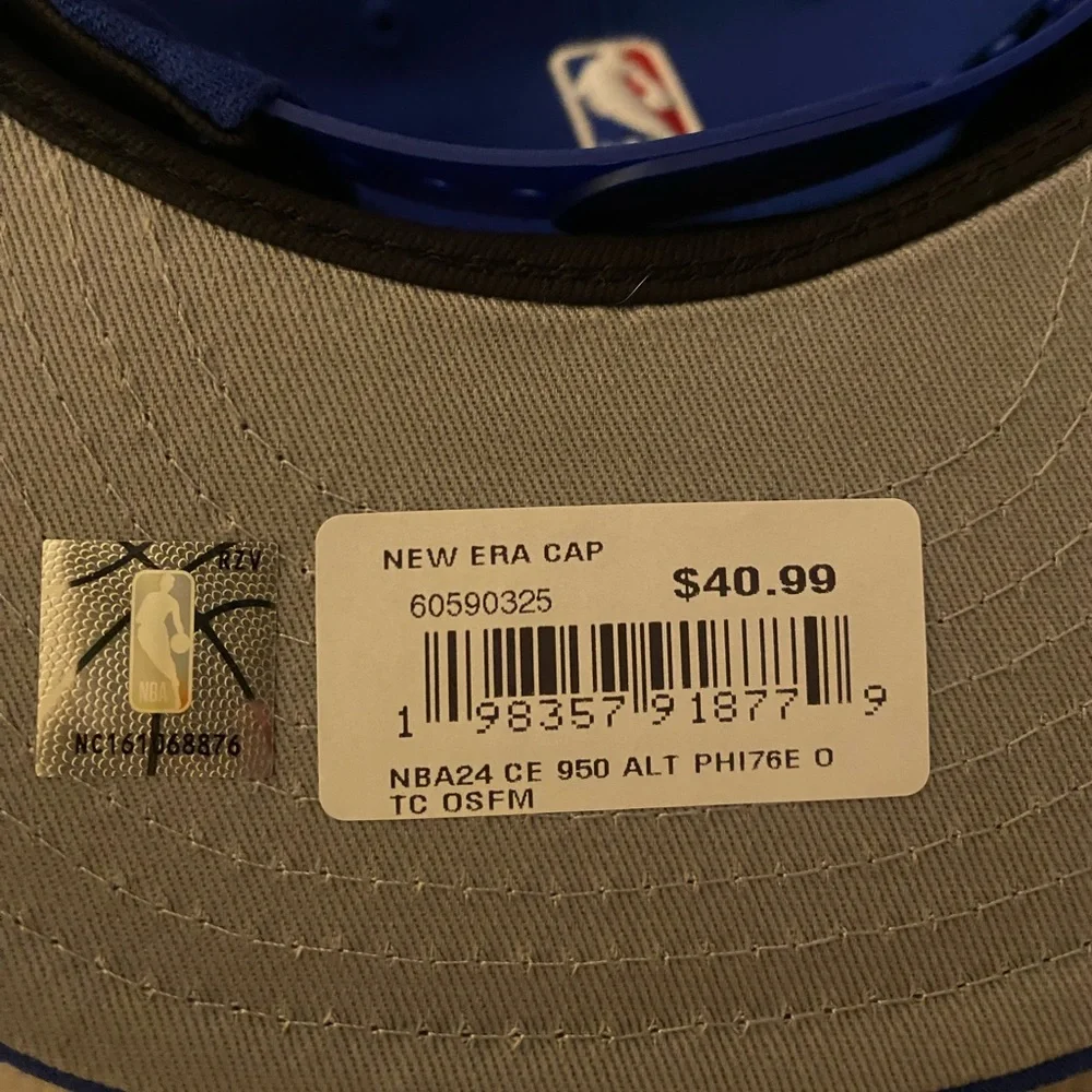 New Era Blue 76ers Snapback Hat. New with tags. One size - Picture 6 of 6